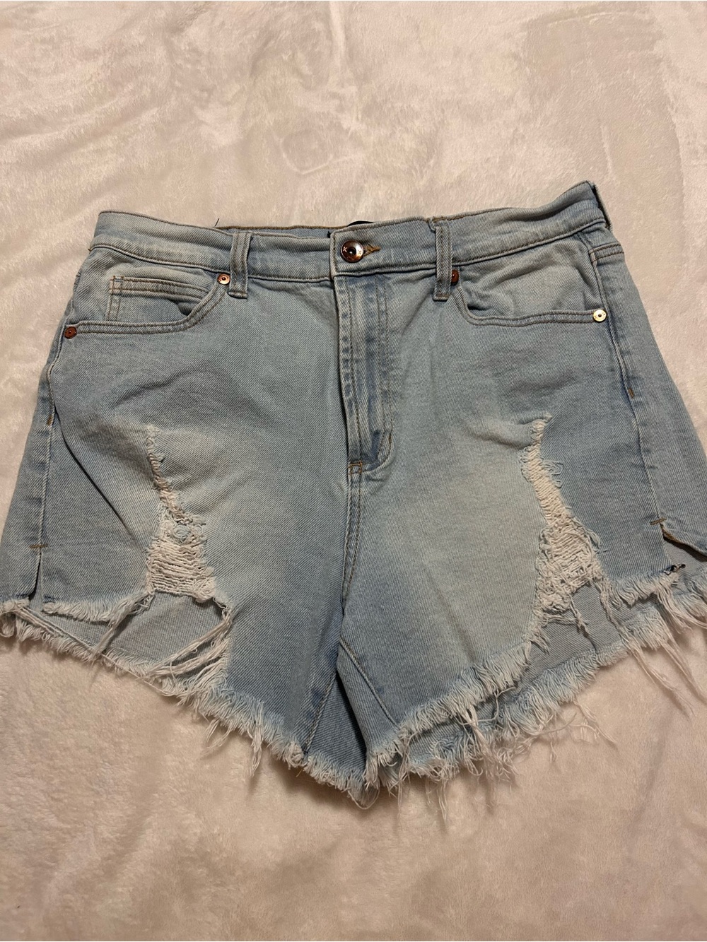 Kendall & Kylie Light Blue Distressed Denim Shorts